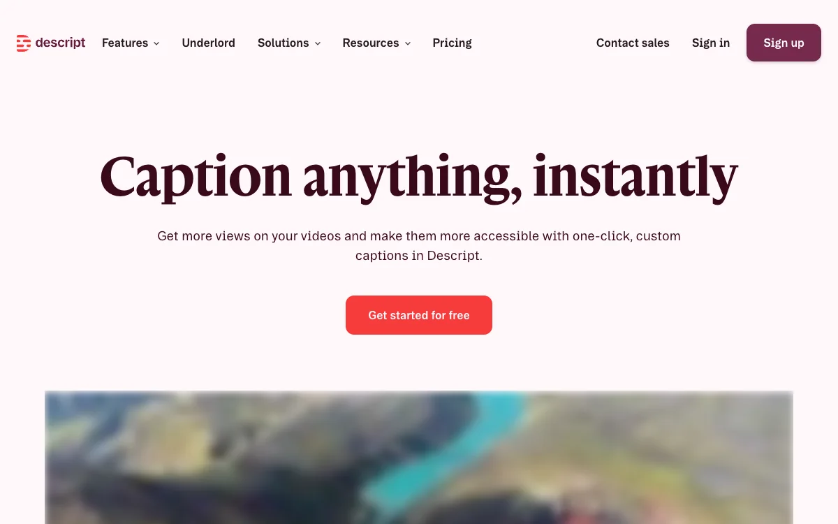 Descript 官方 captions 页面
